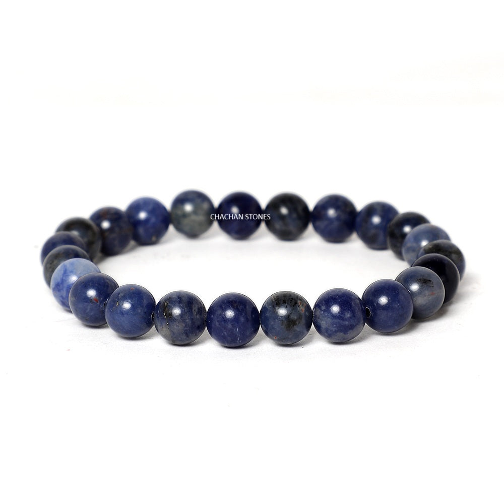 Sodalite Bracelet — Stone of Logic, Clarity & Communication (8mm)