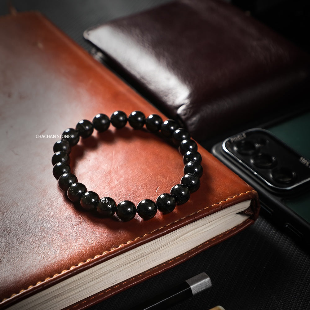 Black Tourmaline Bracelet — Stone of Protection, Grounding & Energy Shield (8mm)