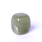 Green tumbled stone on a white background with 'Chachan Stones' branding.
