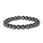 Black beaded bracelet on a white background