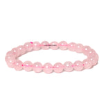 Pink beaded bracelet with 'Gushan Stones' branding on a white background