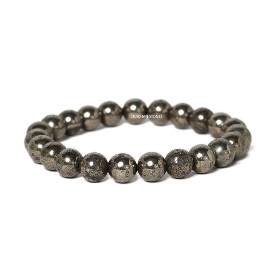 Pyrite Bracelet — Stone of Wealth, Confidence & Protection (8mm)