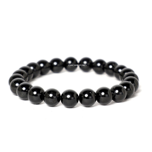 Black Tourmaline Bracelet — Stone of Protection, Grounding & Energy Shield (8mm)