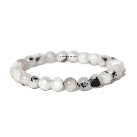 Rainbow Moonstone Bracelet — Stone of Intuition, Balance & Divine Protection (8mm)