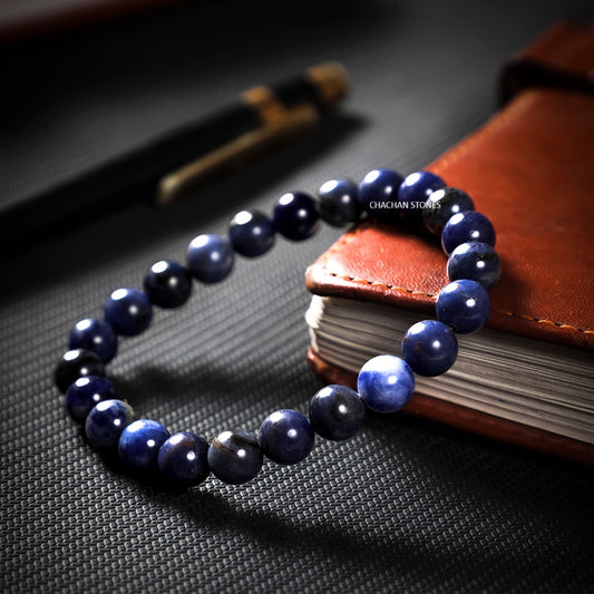 Sodalite Bracelet — Stone of Logic, Clarity & Communication (8mm)