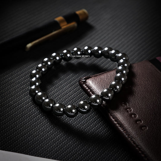 Hematite Bracelet — Stone of Grounding & Protection (8mm)