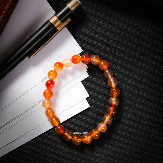 Carnelian Bracelet — Stone of Courage, Creativity & Motivation (8mm)