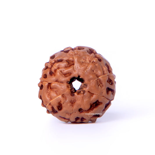 Wooden bead with a textured surface on a white background