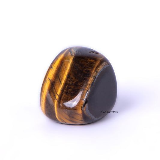 Tiger's eye ring on a white background