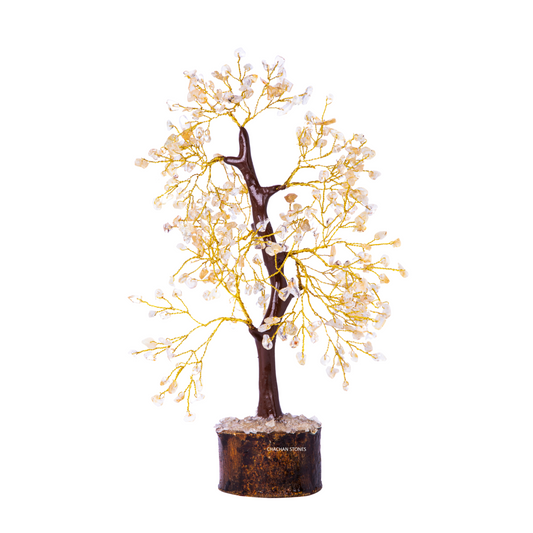 Decorative tree with lights on a white background